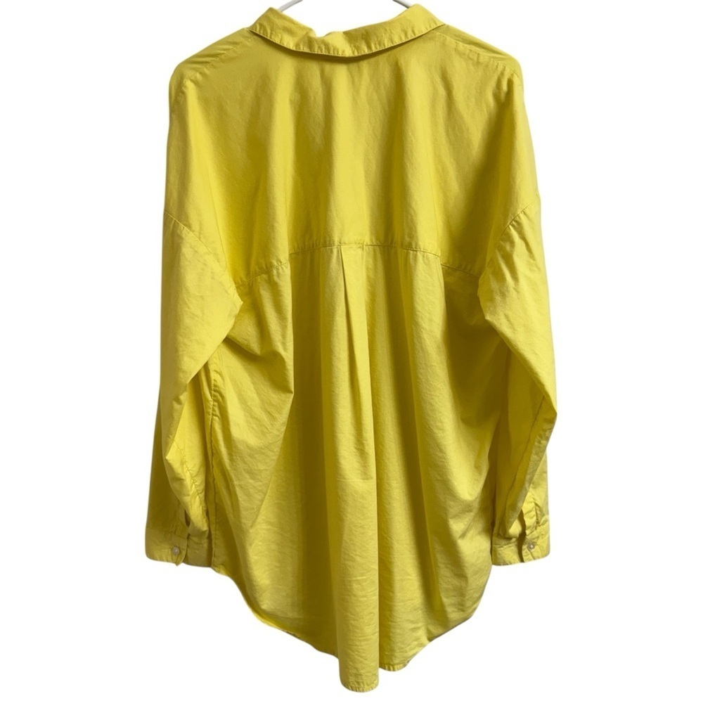 J.Jill Women Sz M Lemon Meringue Cotton Blend Long Sleeve Oversize Popover Tunic - Picture 4 of 7